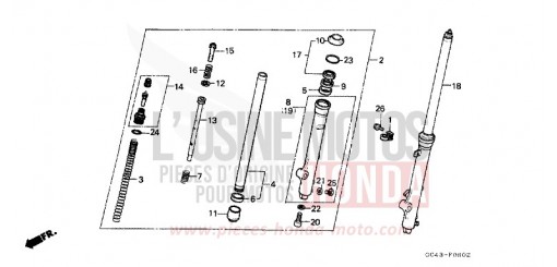 GABEL, VORNE (RG/RH/RJ/RK) CR80RG de 1986